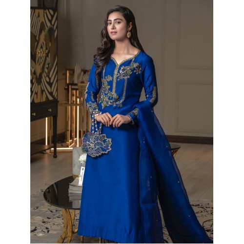 Electric Blue Azalea Party Wear Electric Blue Azalea Party Wear