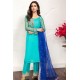 Fluorescent Blue Azalea Party Wear