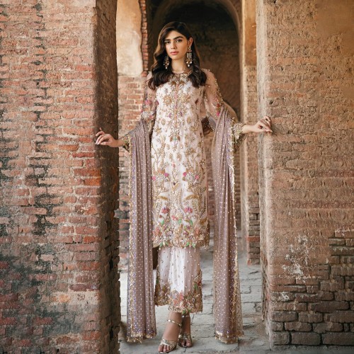 Floral White Nemesia Shirt and Izaar Floral White Nemesia Shirt and Izaar