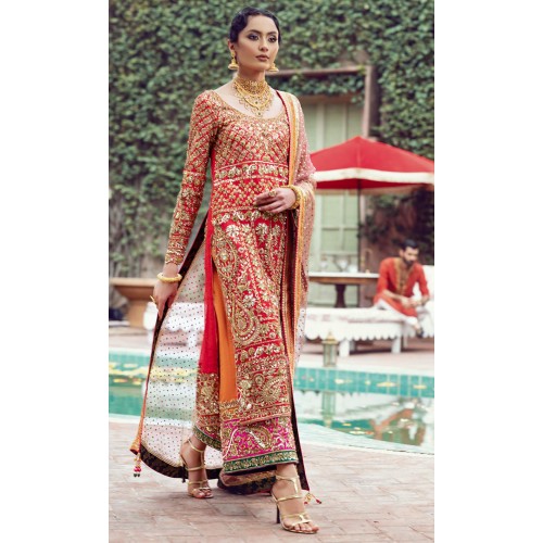 Candy Apple Red Nemesia Long Shirt and Izaar Candy Apple Red Nemesia Long Shirt and Izaar