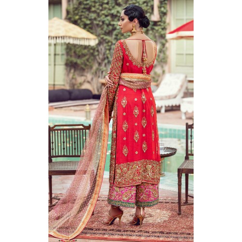 Candy Apple Red Nemesia Long Shirt and Izaar Candy Apple Red Nemesia Long Shirt and Izaar
