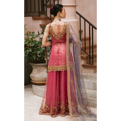 Dark Coral Nemesia Dhaka Pajama and Shirt