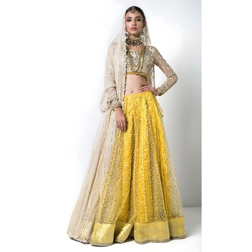 School Bus Yellow Nemesia Lehenga Choli School Bus Yellow Nemesia Lehenga Choli