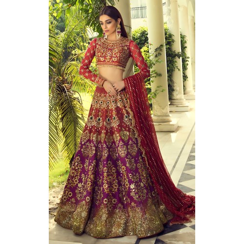 Dark Amaranth Red Nemesia Lehenga Choli