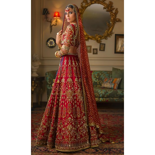 Carmine Nemesia Lehenga Choli Carmine Nemesia Lehenga Choli