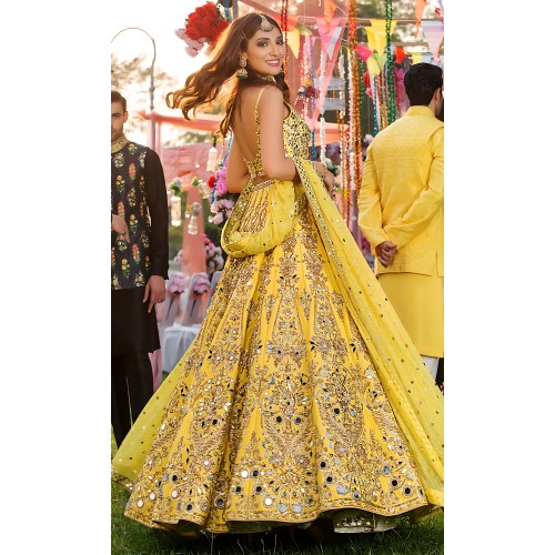 Banana Yellow Nemesia Lehenga Choli Banana Yellow Nemesia Lehenga Choli