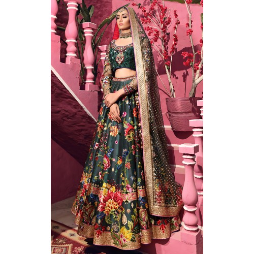 Deep Jungle Green Nemesia Lehenga Choli