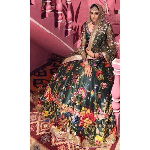 Deep Jungle Green Nemesia Lehenga Choli