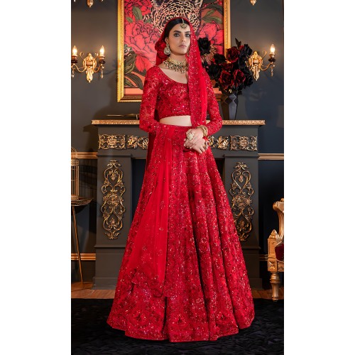 Pantone Red Nemesia Lehenga Choli Pantone Red Nemesia Lehenga Choli