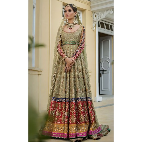 Sage Green Nemesia Anarkali and Farshi Gharara Sage Green Nemesia Anarkali and Farshi Gharara