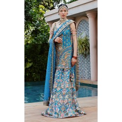 Bright Cerulean Nemesia Shirt and Dhaka Pajama