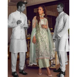 Tea Green Lily Izaar and Shirt