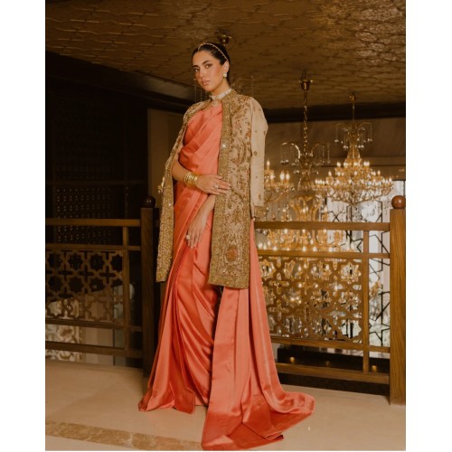 Apricot Lily Jacket and Saree Apricot Lily Jacket and Saree