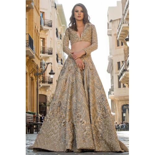 Silver Fleur-de-lis Lehenga Choli