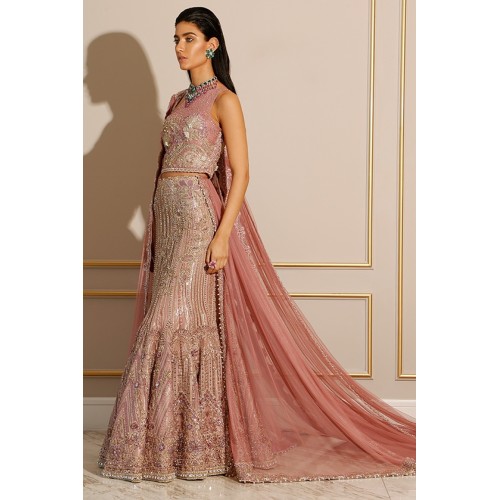 New York Pink Fleur-de-lis Lehenga Choli New York Pink Fleur-de-lis Lehenga Choli