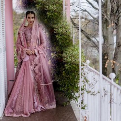 Rose Gold and Vivid Burgundy Fleur-de-lis Lehenga Choli Rose Gold and Vivid Burgundy Fleur-de-lis Lehenga Choli