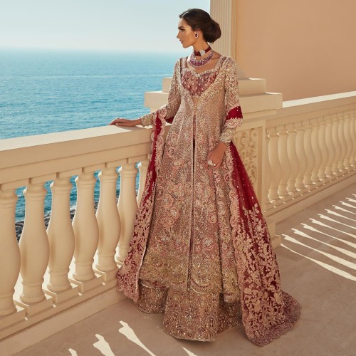 Blush Fleur-de-lis Jacket and Lehenga
