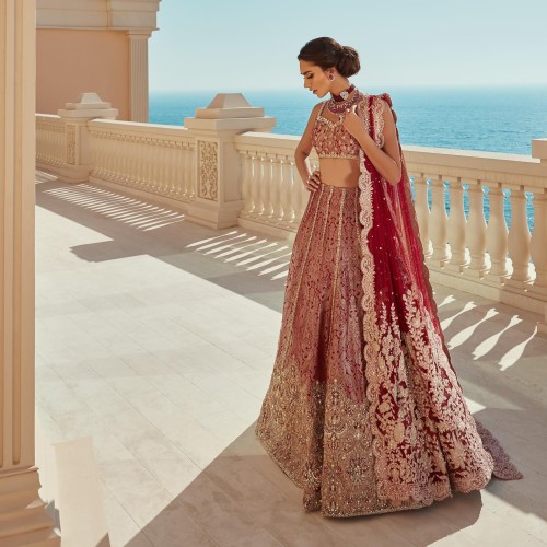 Blush Fleur-de-lis Jacket and Lehenga