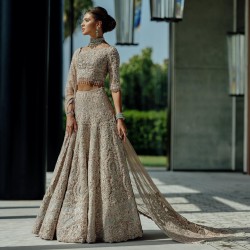 Champagne Fleur-de-lis Lehenga Choli