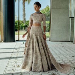 Champagne Fleur-de-lis Lehenga Choli