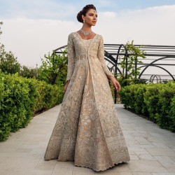 Champagne Pink Fleur-de-lis Jacket and Lehenga