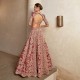 Penn Red Fleur-de-lis Lehenga Choli