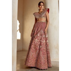Maroon Fleur-de-lis Lehenga Choli