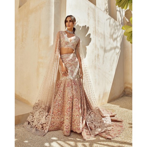 Desert Sand Fleur-de-lis Lehenga Choli Desert Sand Fleur-de-lis Lehenga Choli