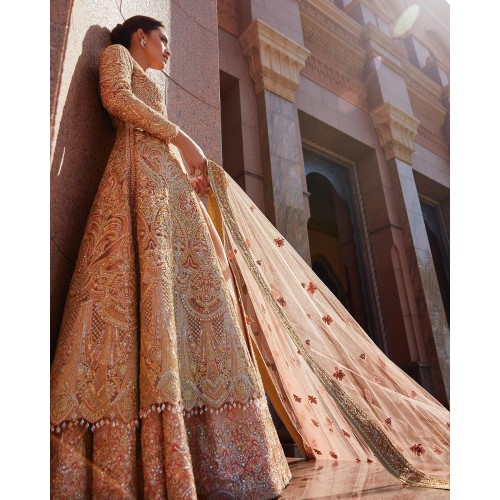 Baker-Miller Pink Fleur-de-lis Jacket and Lehenga Baker-Miller Pink Fleur-de-lis Jacket and Lehenga
