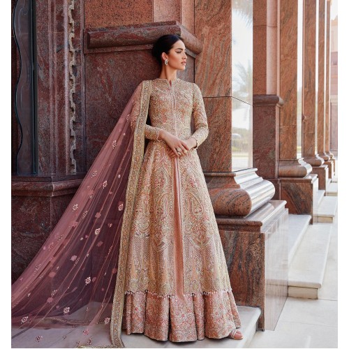Baker-Miller Pink Fleur-de-lis Jacket and Lehenga Baker-Miller Pink Fleur-de-lis Jacket and Lehenga