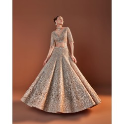 Rose Gold Fleur-de-lis Jacket and Lehenga