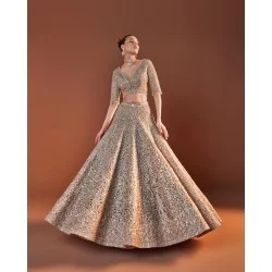 Rose Gold Fleur-de-lis Jacket and Lehenga