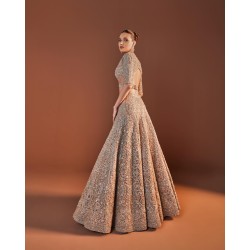 Rose Gold Fleur-de-lis Jacket and Lehenga Rose Gold Fleur-de-lis Jacket and Lehenga