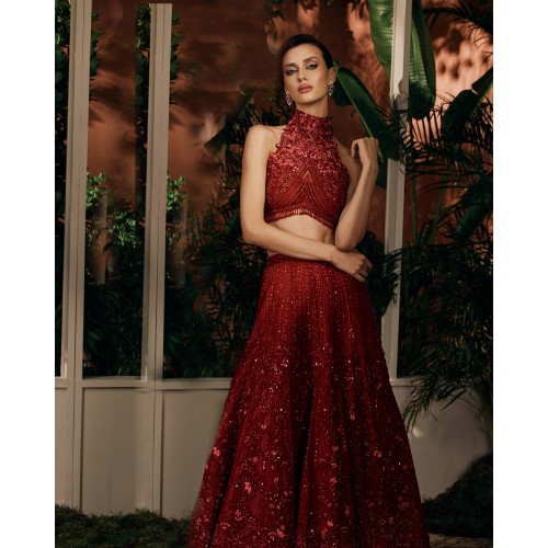 Rosewood Fleur-de-lis Lehenga Choli