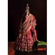 Fire Engine Red Marsh Choli Lehenga