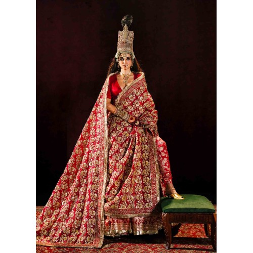 Fire Engine Red Marsh Choli Lehenga