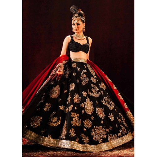 Black Marsh Choli and Lehenga