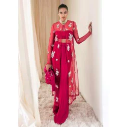 Raspberry Pink Marsh Jacket and Palazzo Pants