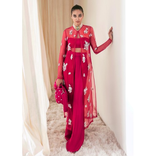 Raspberry Pink Marsh Jacket and Palazzo Pants