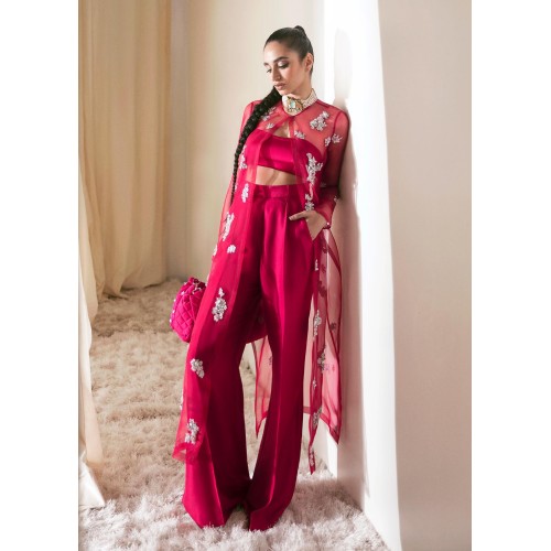 Raspberry Pink Marsh Jacket and Palazzo Pants