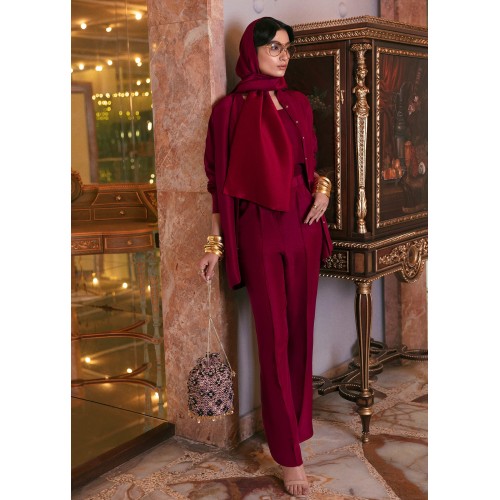 Berry Burgundy Marsh Button Down Shirt and Pants