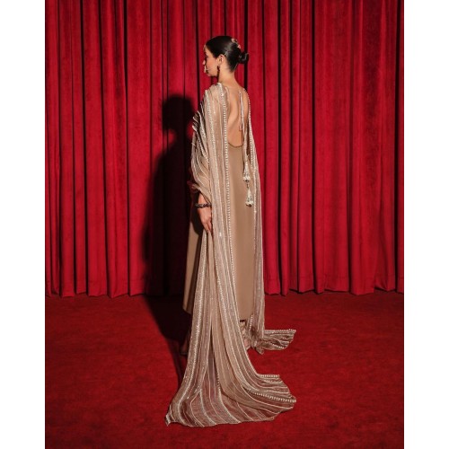 Sultry Beige Marsh Long Shirt and Chooridar