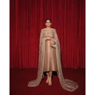 Sultry Beige Marsh Long Shirt and Chooridar