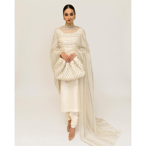 White Marsh Long Shirt and Chooridar