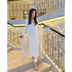 White Marsh Long Shirt with Chooridar