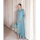 Baby Blue Marsh Long Shirt and Chooridar