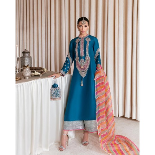 Bice Blue Marsh Long Shirt and Culottes