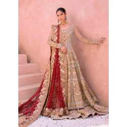 Sultry Beige Crocus Gown and Lehenga