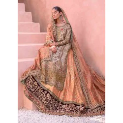 Atomic Tangerine Crocus Lehenga