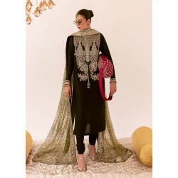 Black Marsh Long Shirt with Antique Bronze Dupatta Black Marsh Long Shirt with Antique Bronze Dupatta